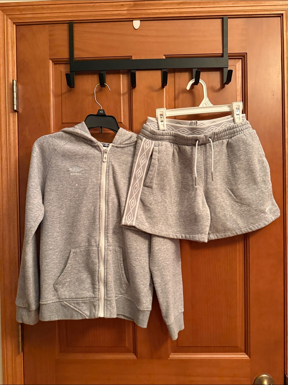 Umbro Kids Gray Hoodie and Drawstring Shorts Set